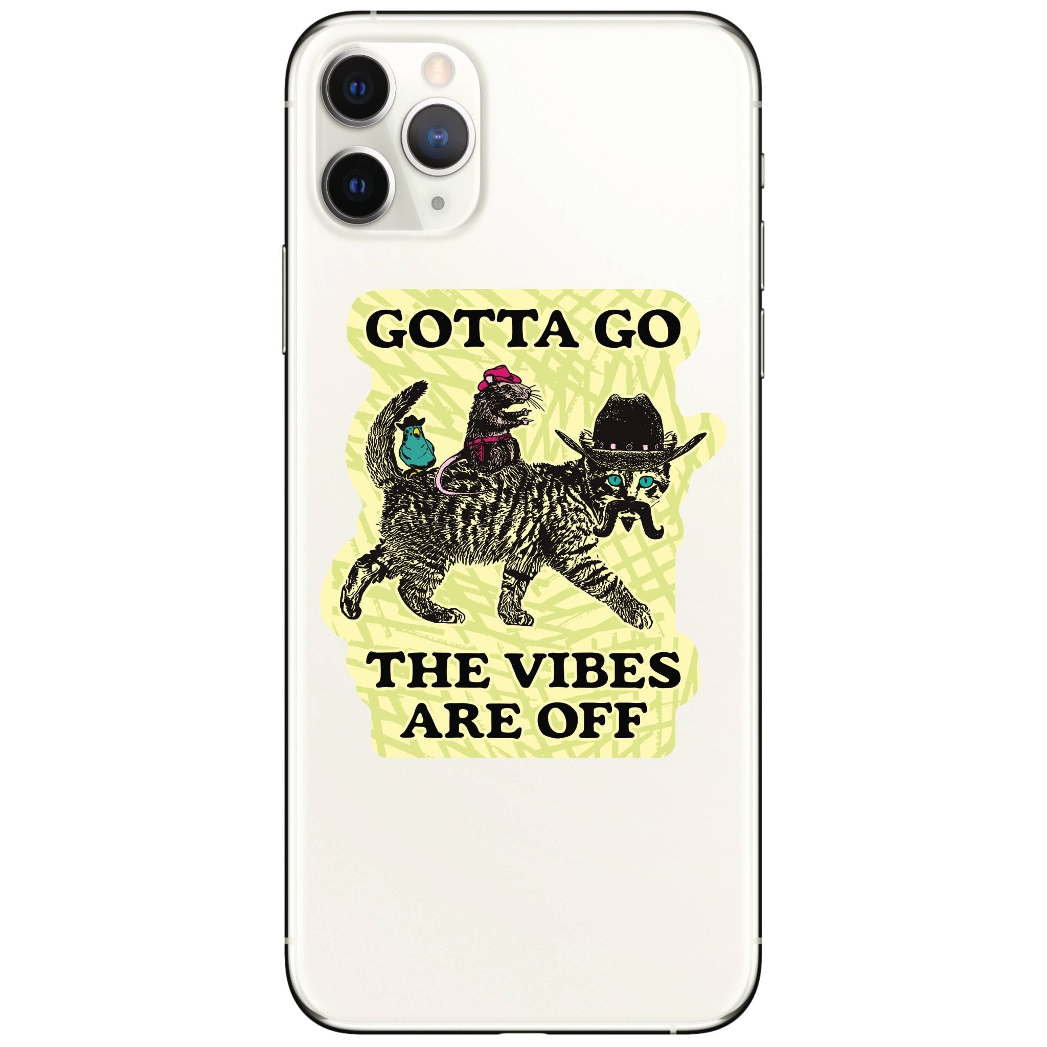 Vibes are Off Cat Sticker - Spiral Circle
