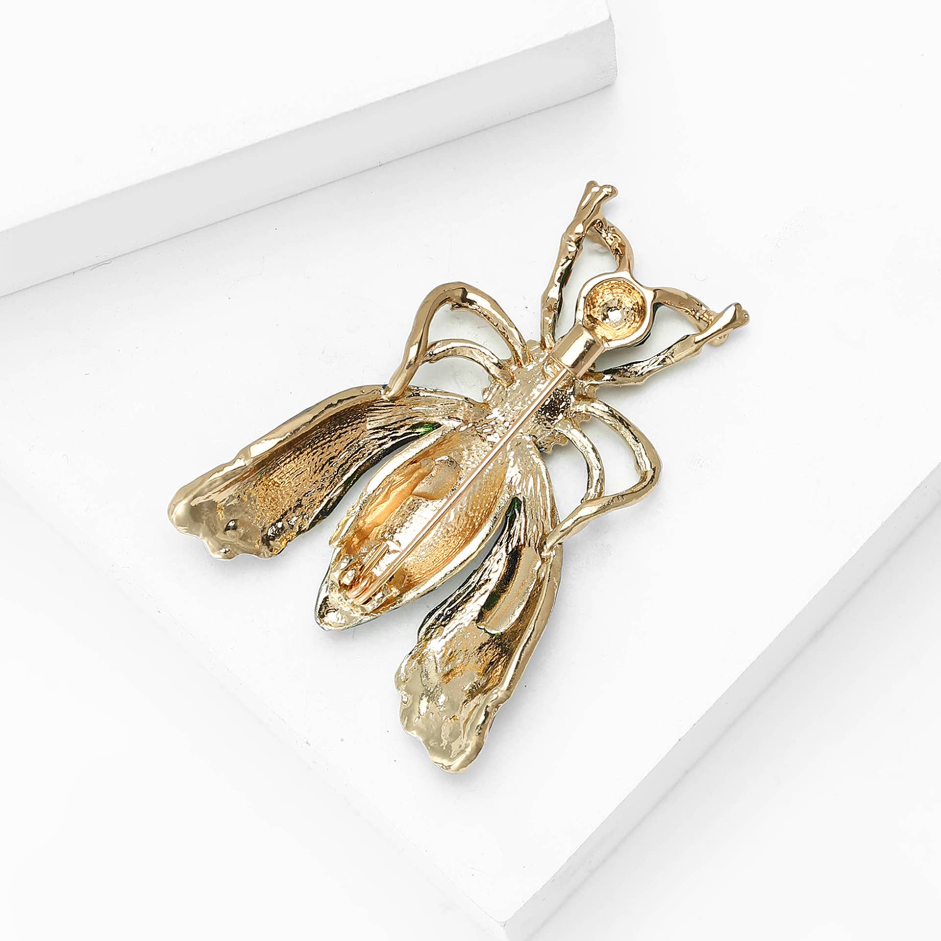 Vibrant Enamel Bee Brooch - Spiral Circle