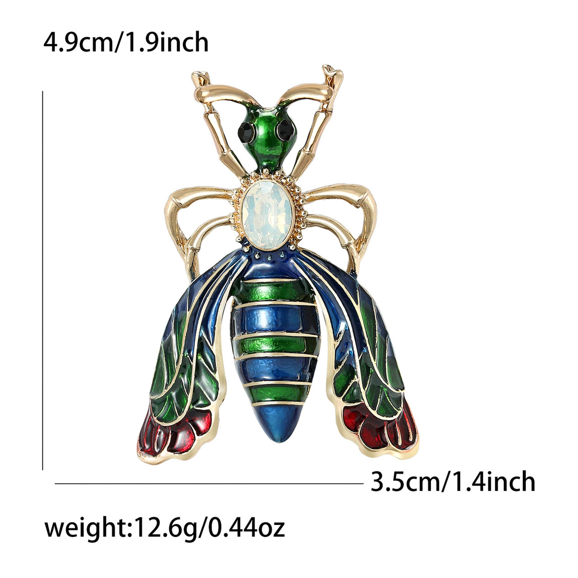 Vibrant Enamel Bee Brooch - Spiral Circle