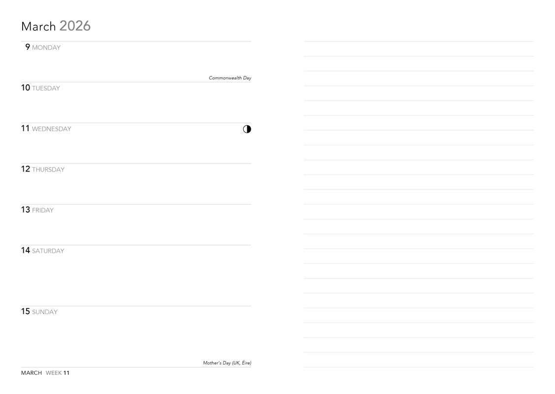 Vincent van Gogh: Almond Blossom 2026 Luxury Diary Planner - Page to View with Notes by - Spiral Circle