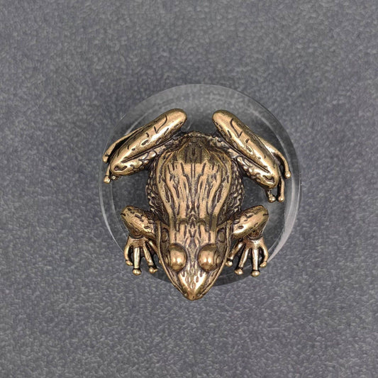 Vintage Brass Frog Desktop Ornaments Decorations - Spiral Circle