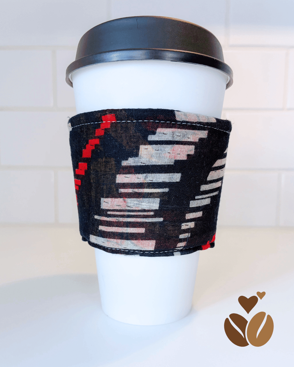 Vintage Kantha Coffee Cozy - Spiral Circle