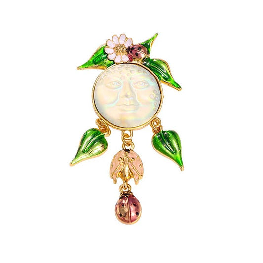 Vintage Medieval Sun Brooch - Spiral Circle