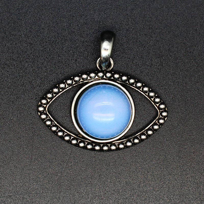 Vintage Natural Stone Evil Eye Charms (Single Pendant) - CS - Spiral Circle