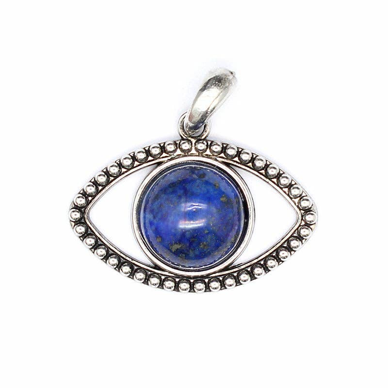 Vintage Natural Stone Evil Eye Charms (Single Pendant) - CS - Spiral Circle