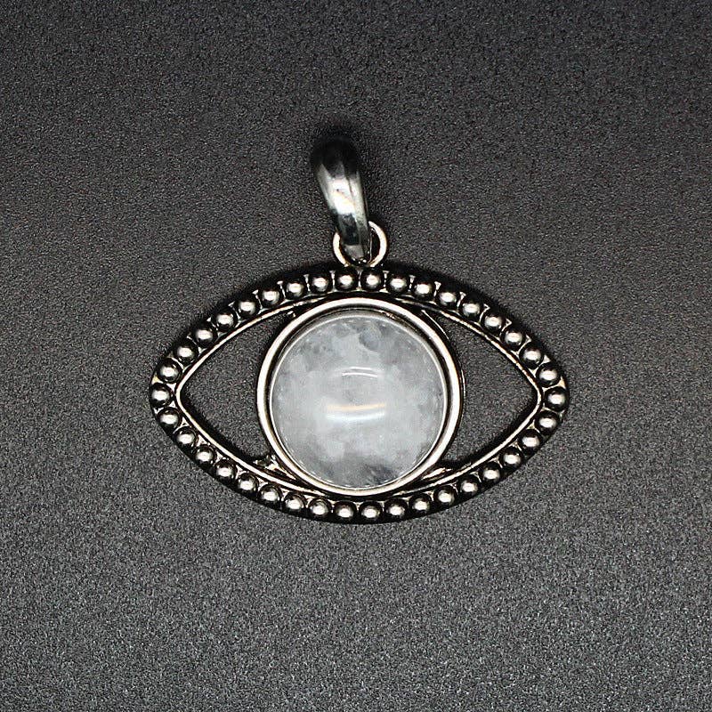 Vintage Natural Stone Evil Eye Charms (Single Pendant) - CS - Spiral Circle