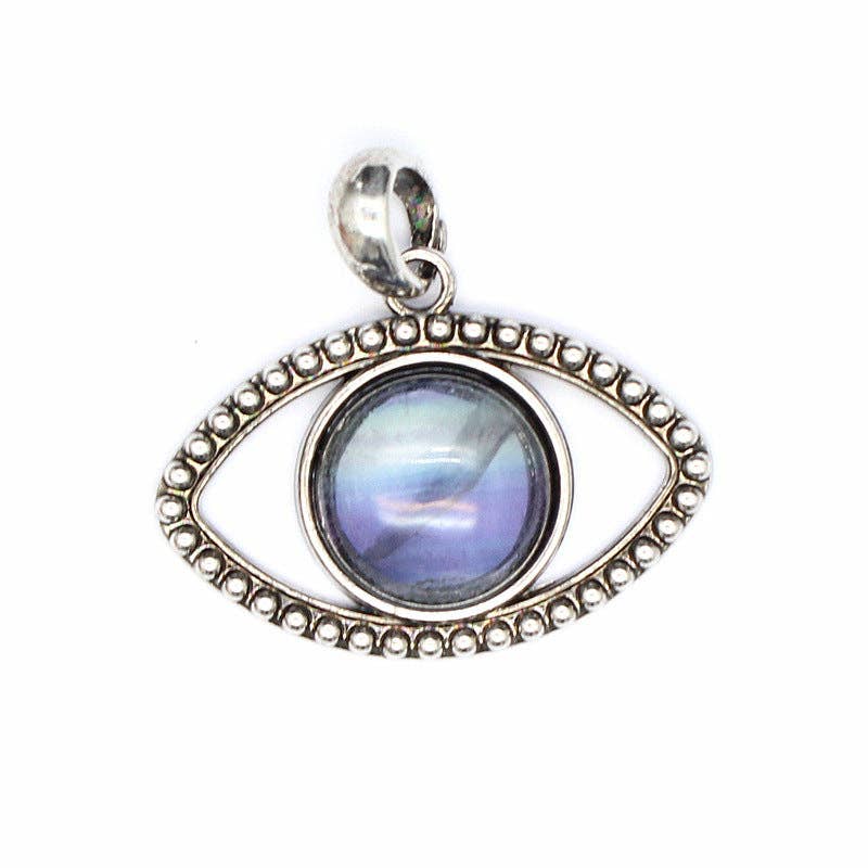 Vintage Natural Stone Evil Eye Charms (Single Pendant) - CS - Spiral Circle