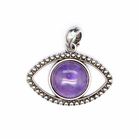 Vintage Natural Stone Evil Eye Charms (Single Pendant) - CS - Spiral Circle