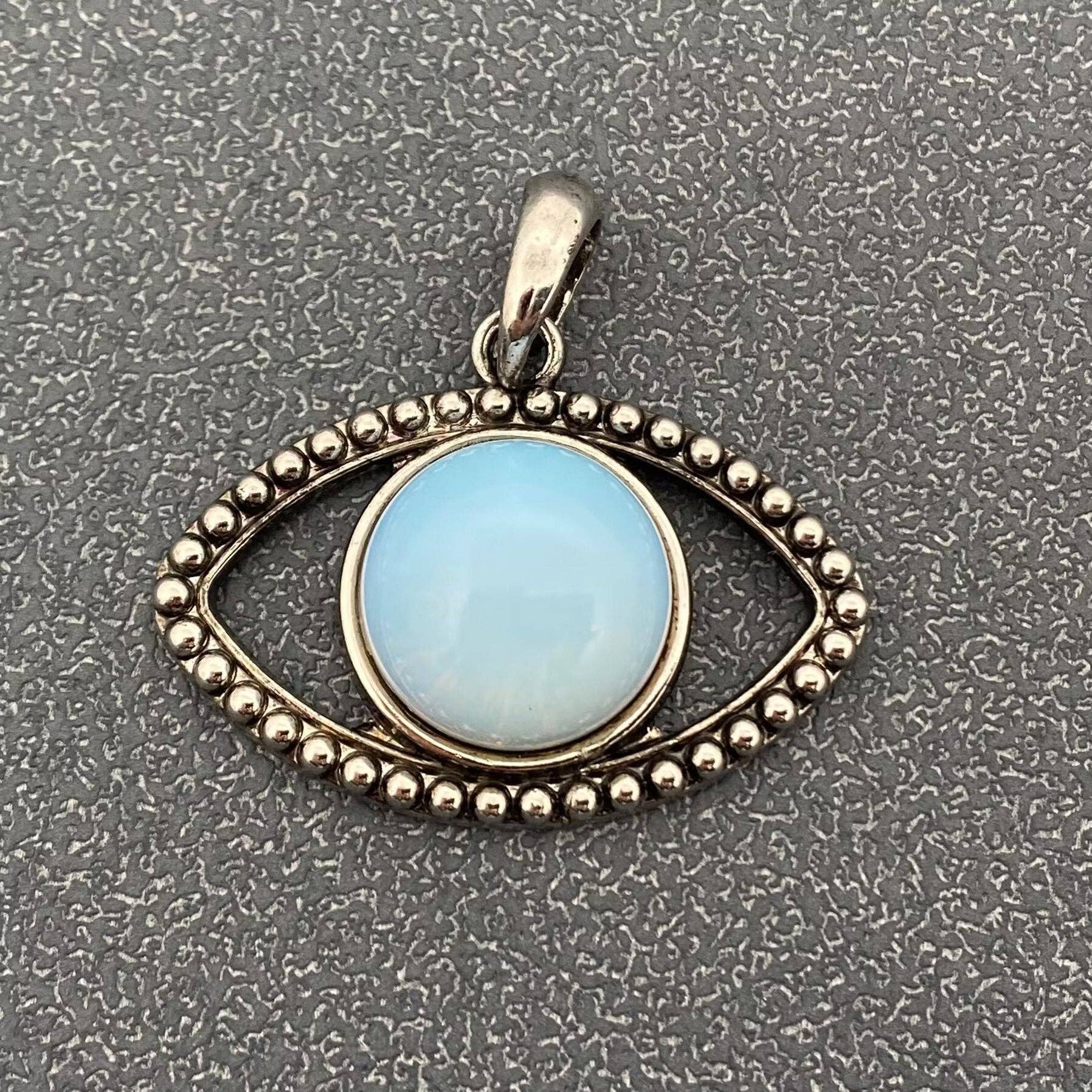 Vintage Natural Stone Evil Eye Charms (Single Pendant) - CS - Spiral Circle