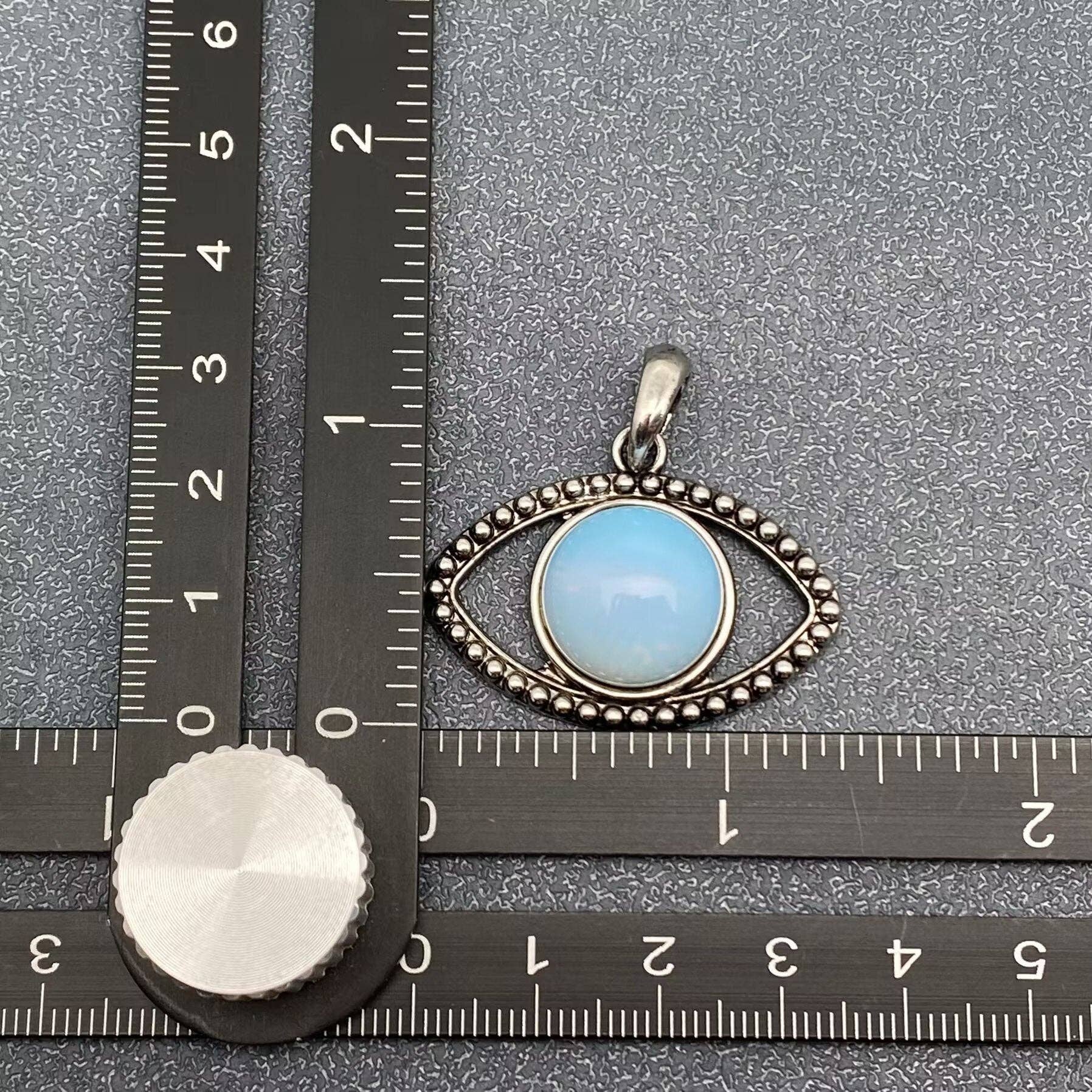 Vintage Natural Stone Evil Eye Charms (Single Pendant) - CS - Spiral Circle