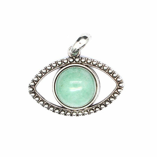 Vintage Natural Stone Evil Eye Charms (Single Pendant) - CS - Spiral Circle