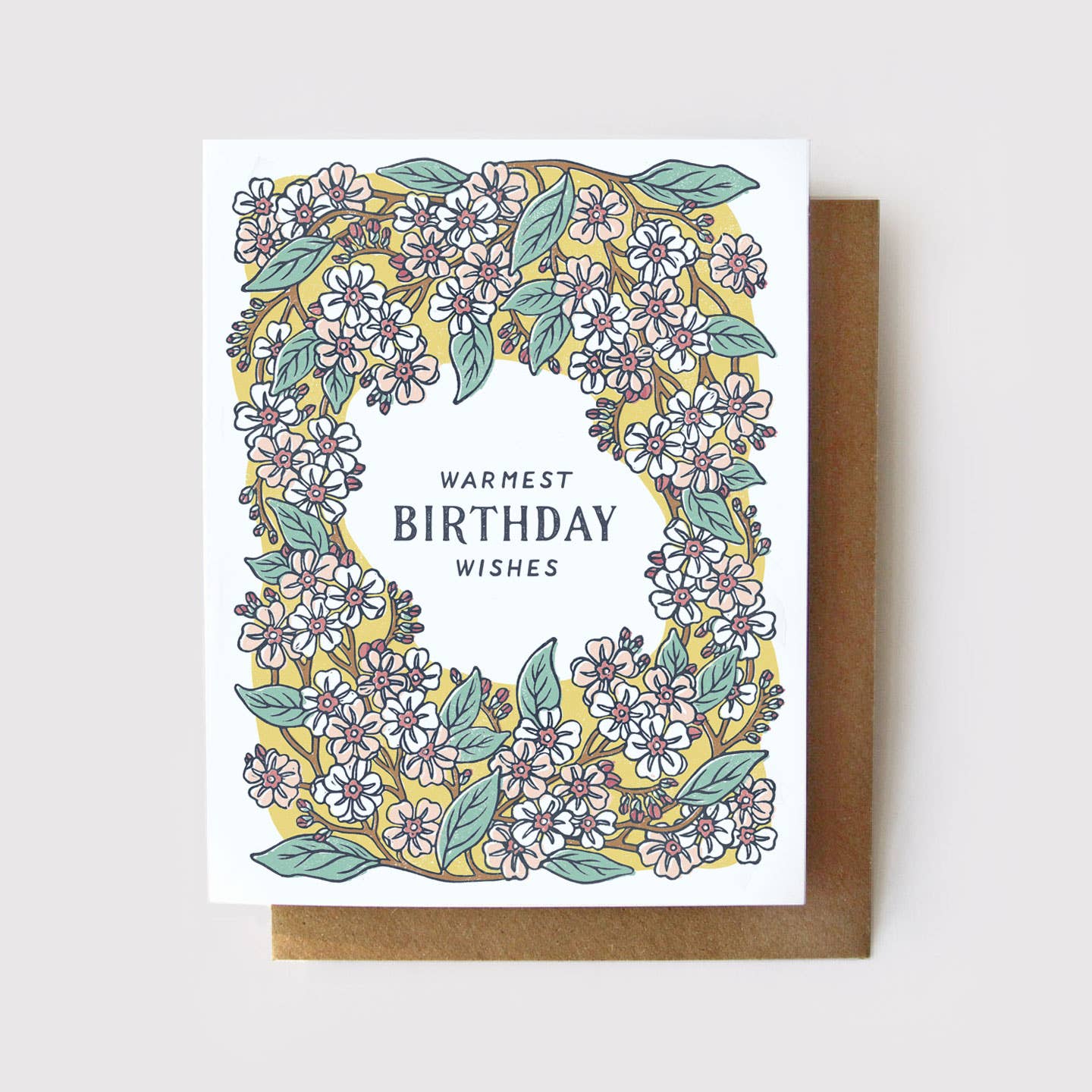 Warmest Birthday Wishes - Peach Blossoms Card - Spiral Circle