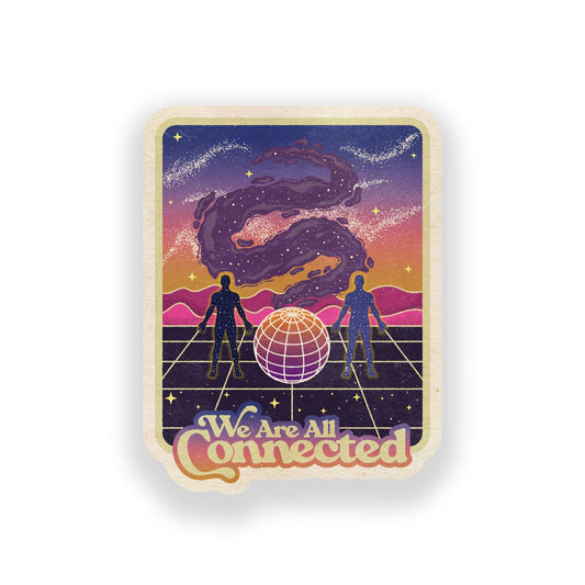 We Are All Connected Vinyl Sticker - Spiral Circle