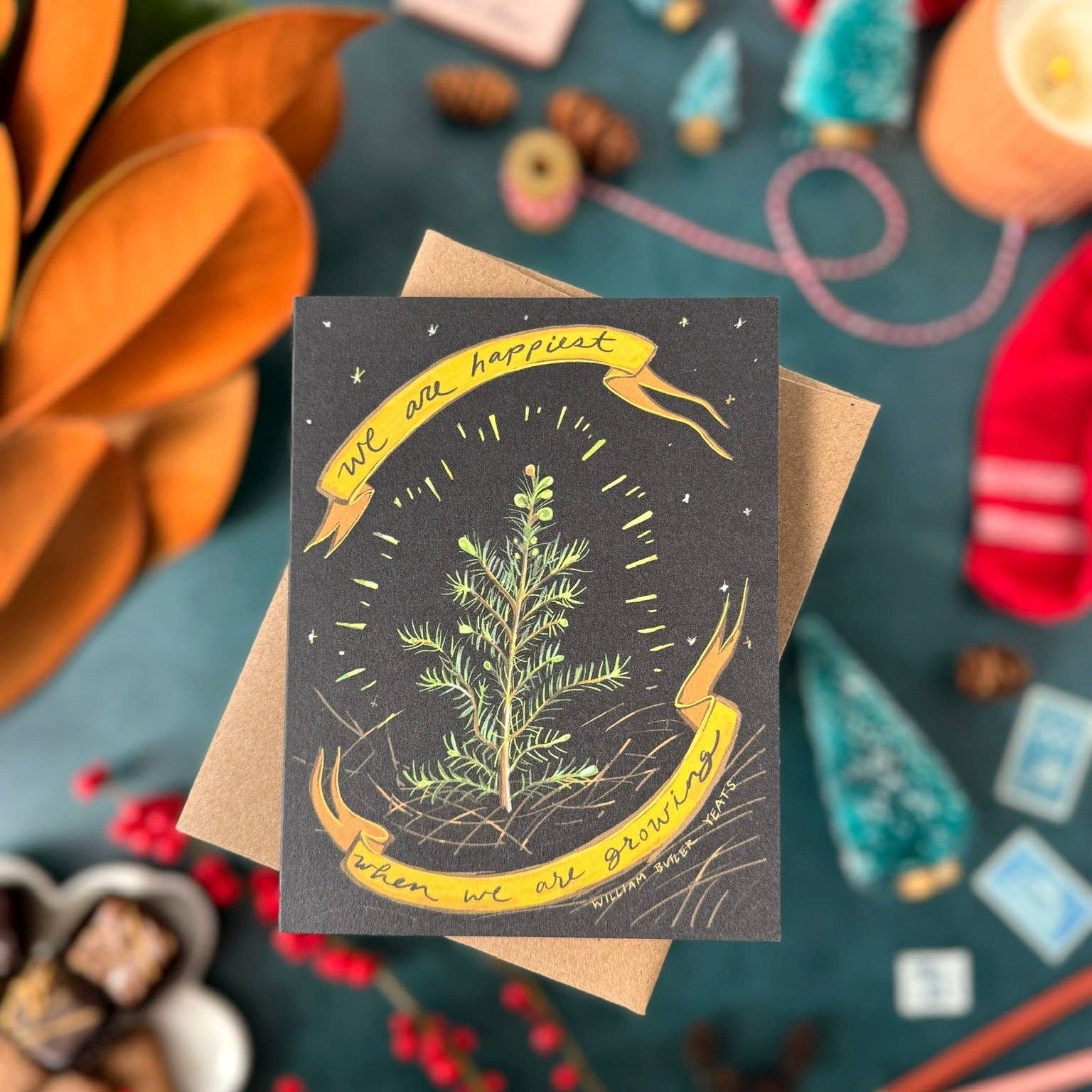 We Are Happiest When We Are Growing Quote | Birthday, Encouragement, Congratulations Card - Spiral Circle