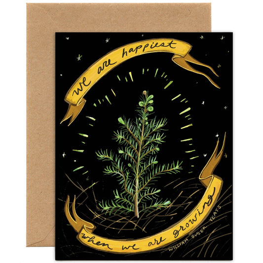 We Are Happiest When We Are Growing Quote | Birthday, Encouragement, Congratulations Card - Spiral Circle