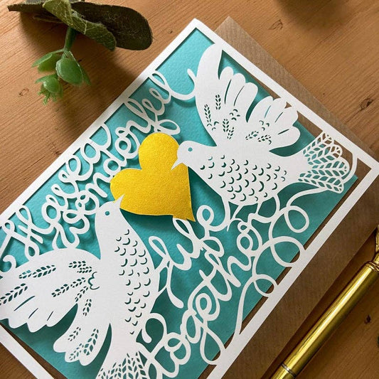 Wedding doves card, Marriage card, Engagement card - Spiral Circle