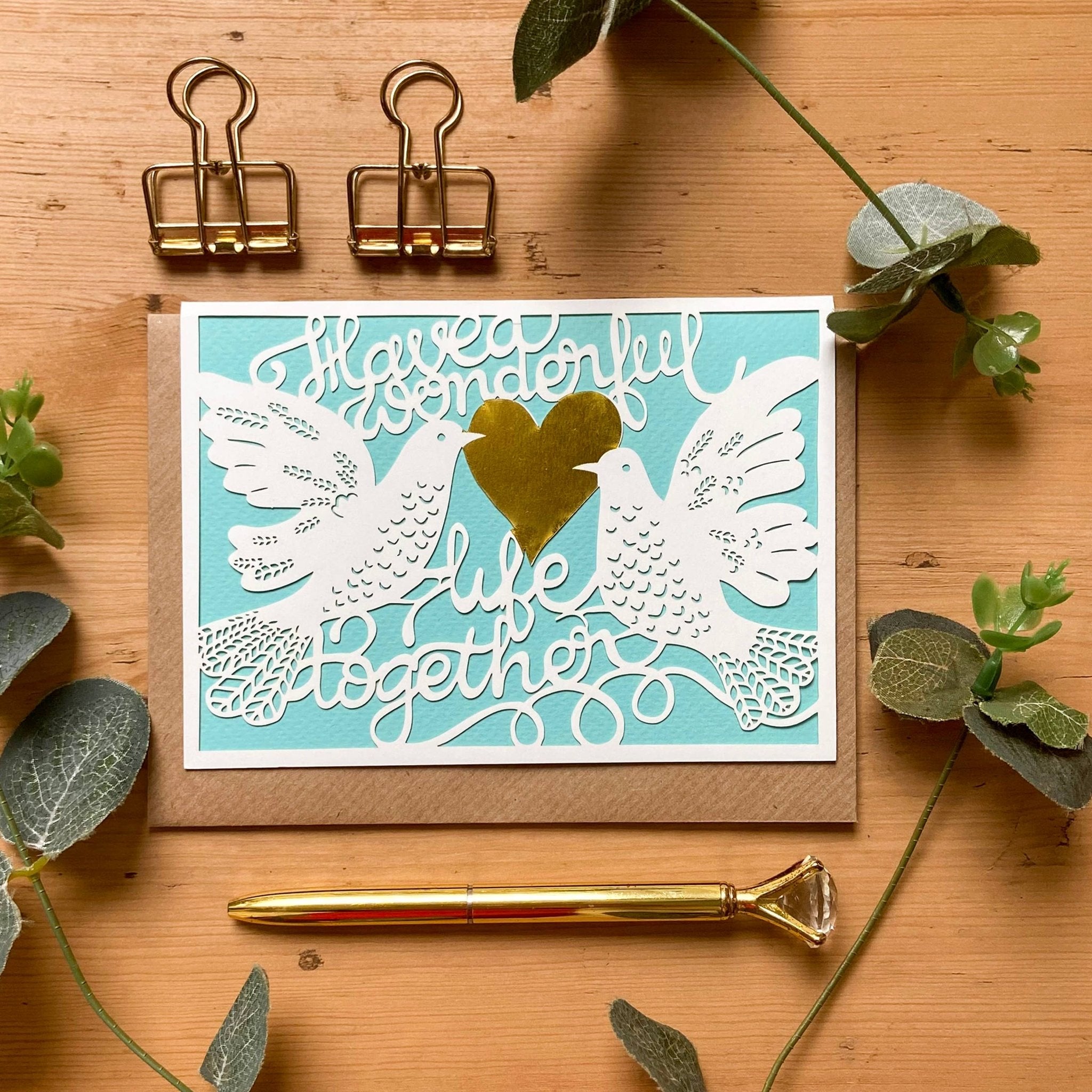 Wedding doves card, Marriage card, Engagement card - Spiral Circle