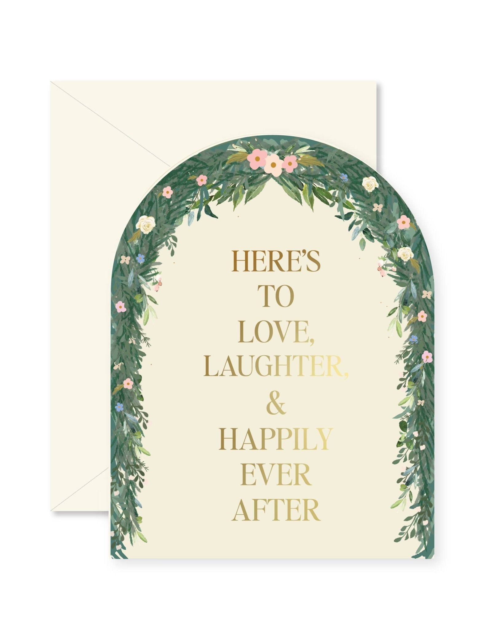 Wedding Floral Arch Die - Cut Greeting Card - Spiral Circle