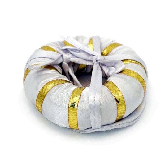 White Moon Phase Brass Singing Bowl Set - Spiral Circle