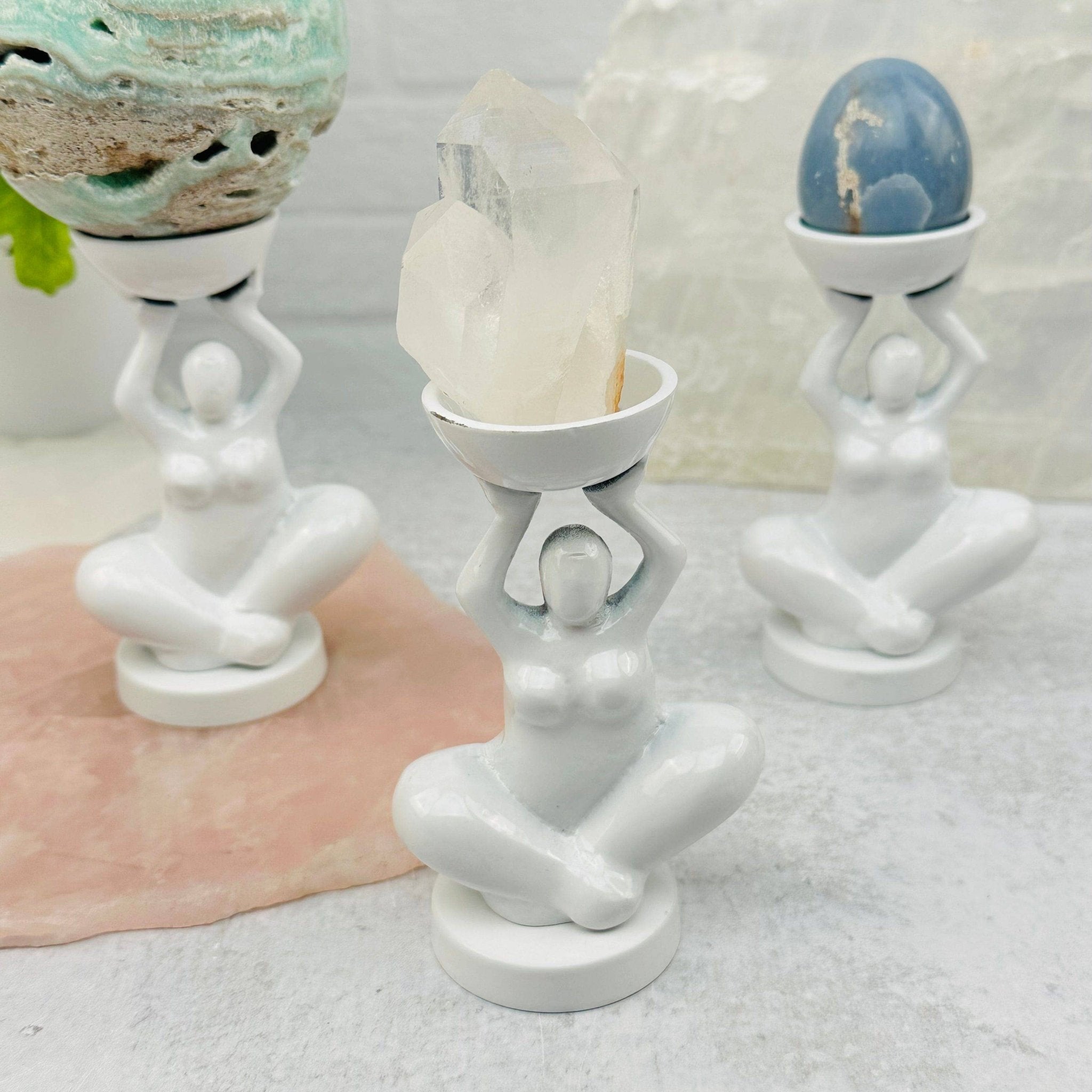White Yoga Goddess Figure - Spiral Circle