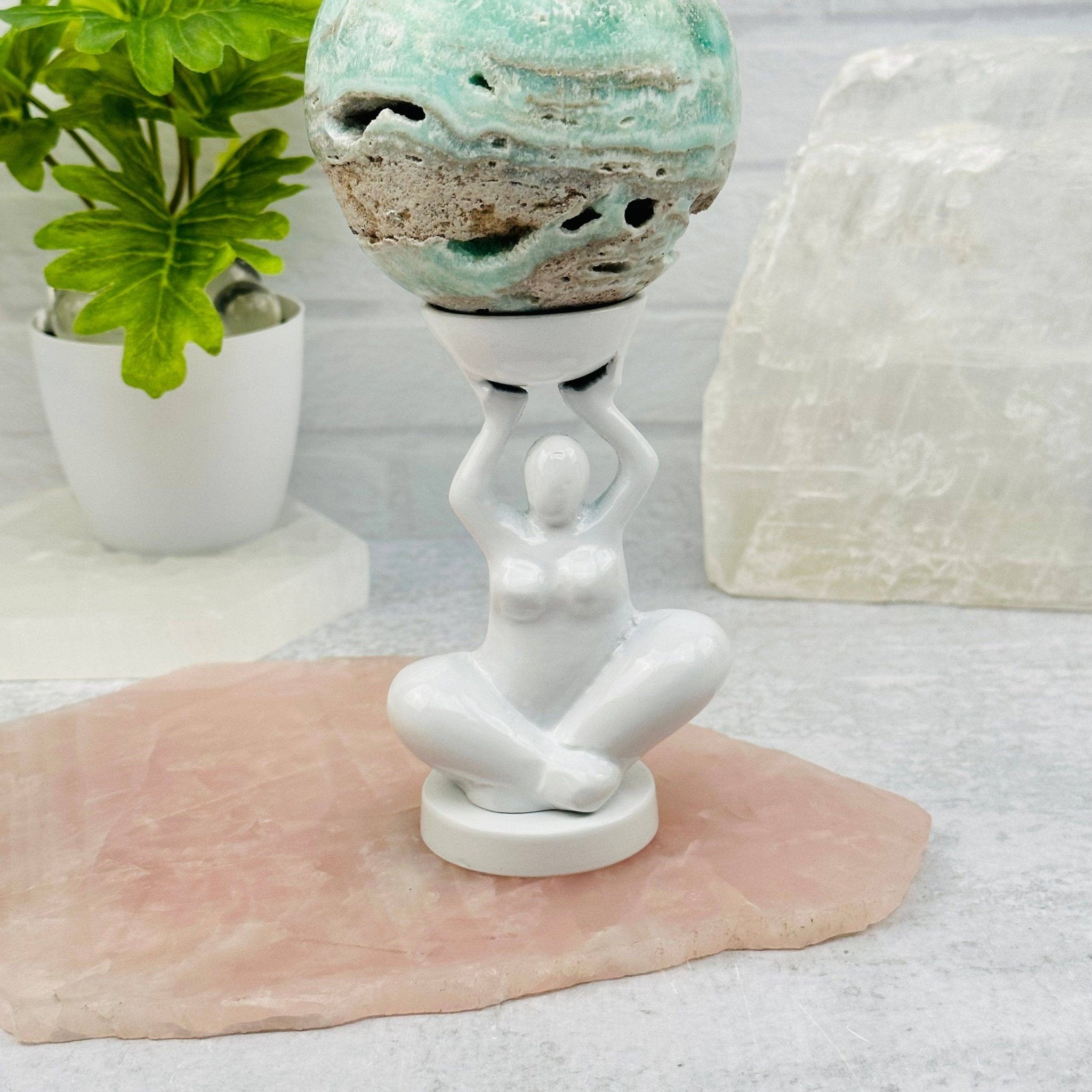 White Yoga Goddess Figure - Spiral Circle