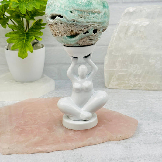 White Yoga Goddess Figure - Spiral Circle