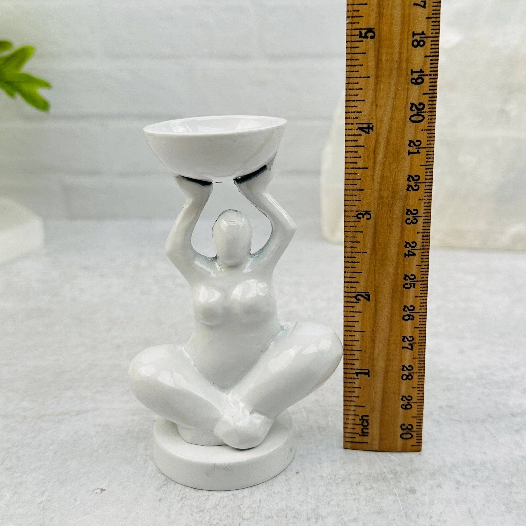White Yoga Goddess Figure - Spiral Circle