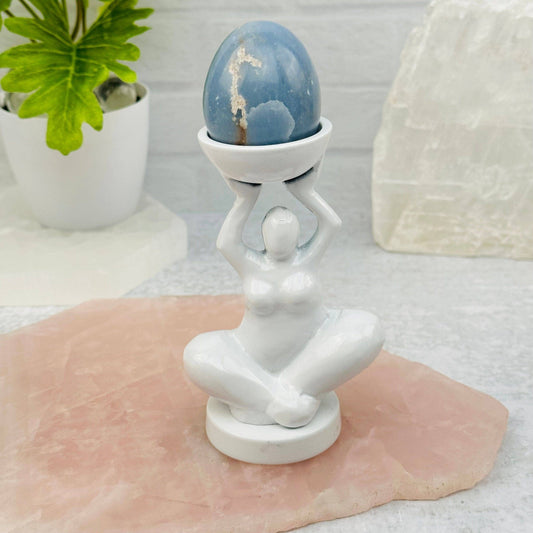 White Yoga Goddess Figure - Spiral Circle