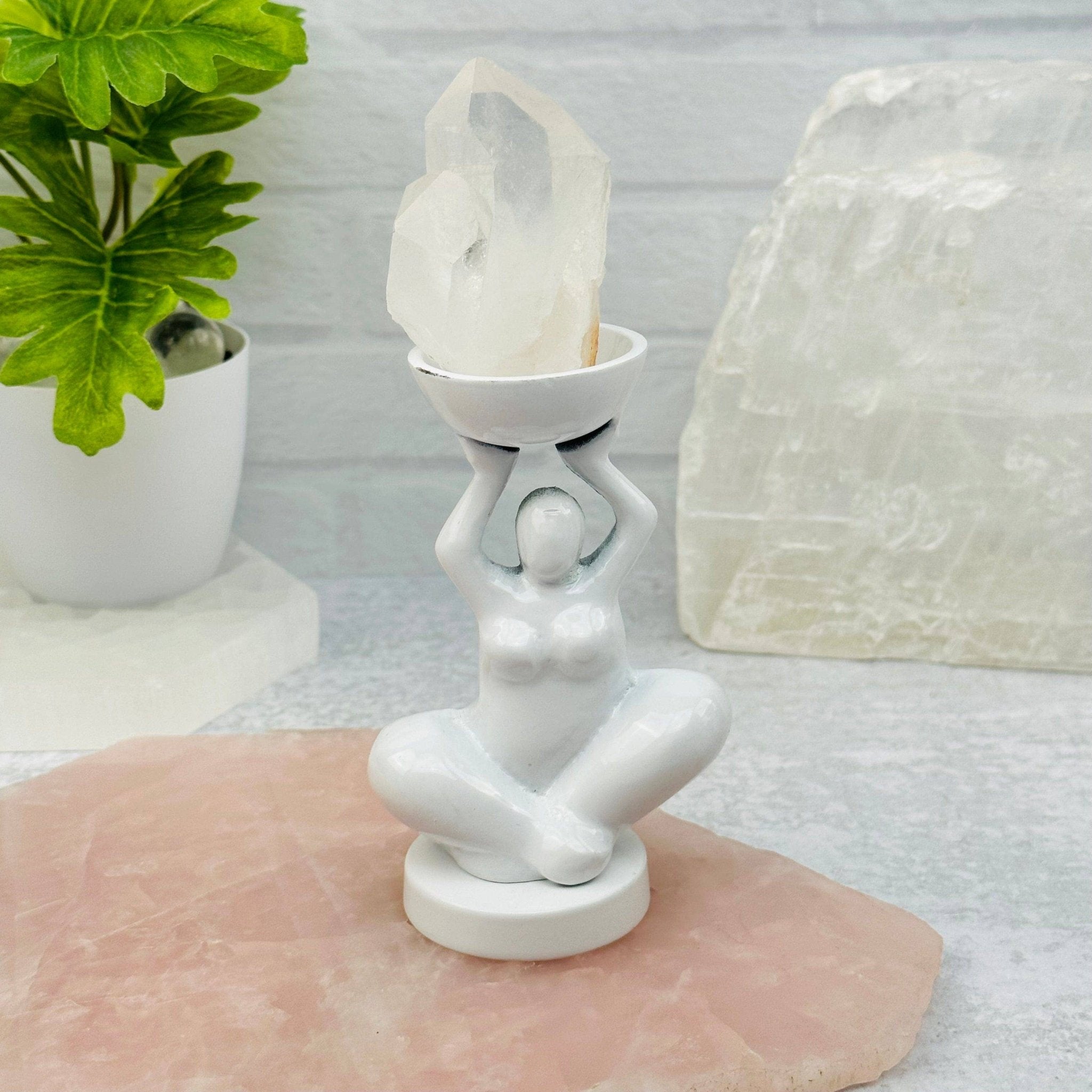White Yoga Goddess Figure - Spiral Circle