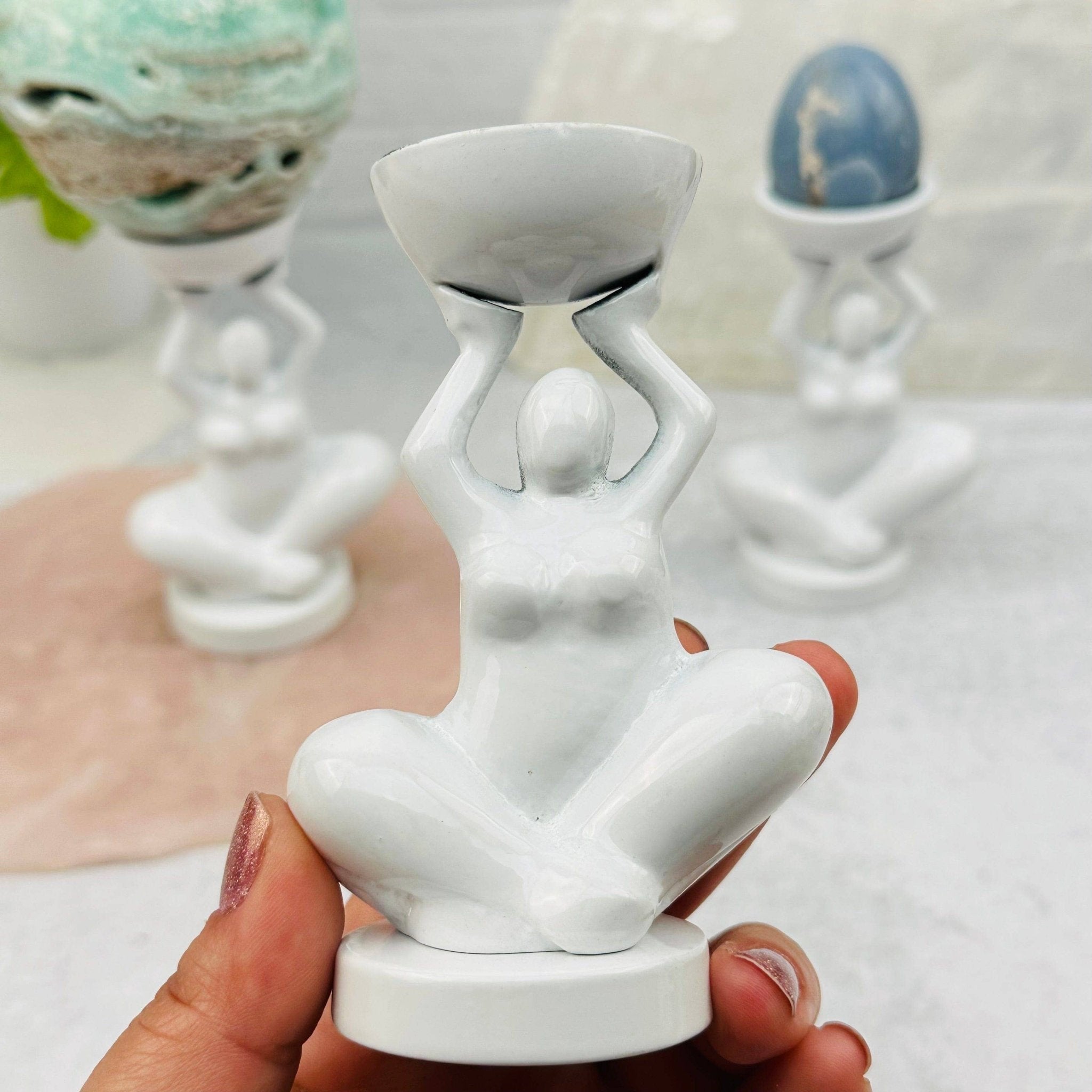 White Yoga Goddess Figure - Spiral Circle