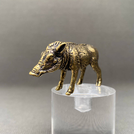 Wild Boar | Brass Figurine - Spiral Circle