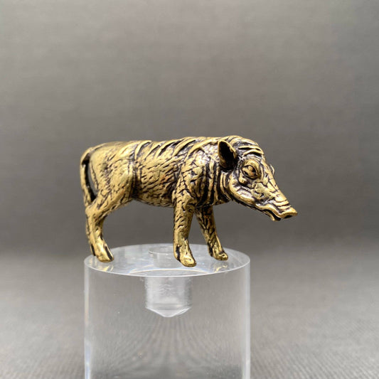 Wild Boar | Brass Figurine - Spiral Circle