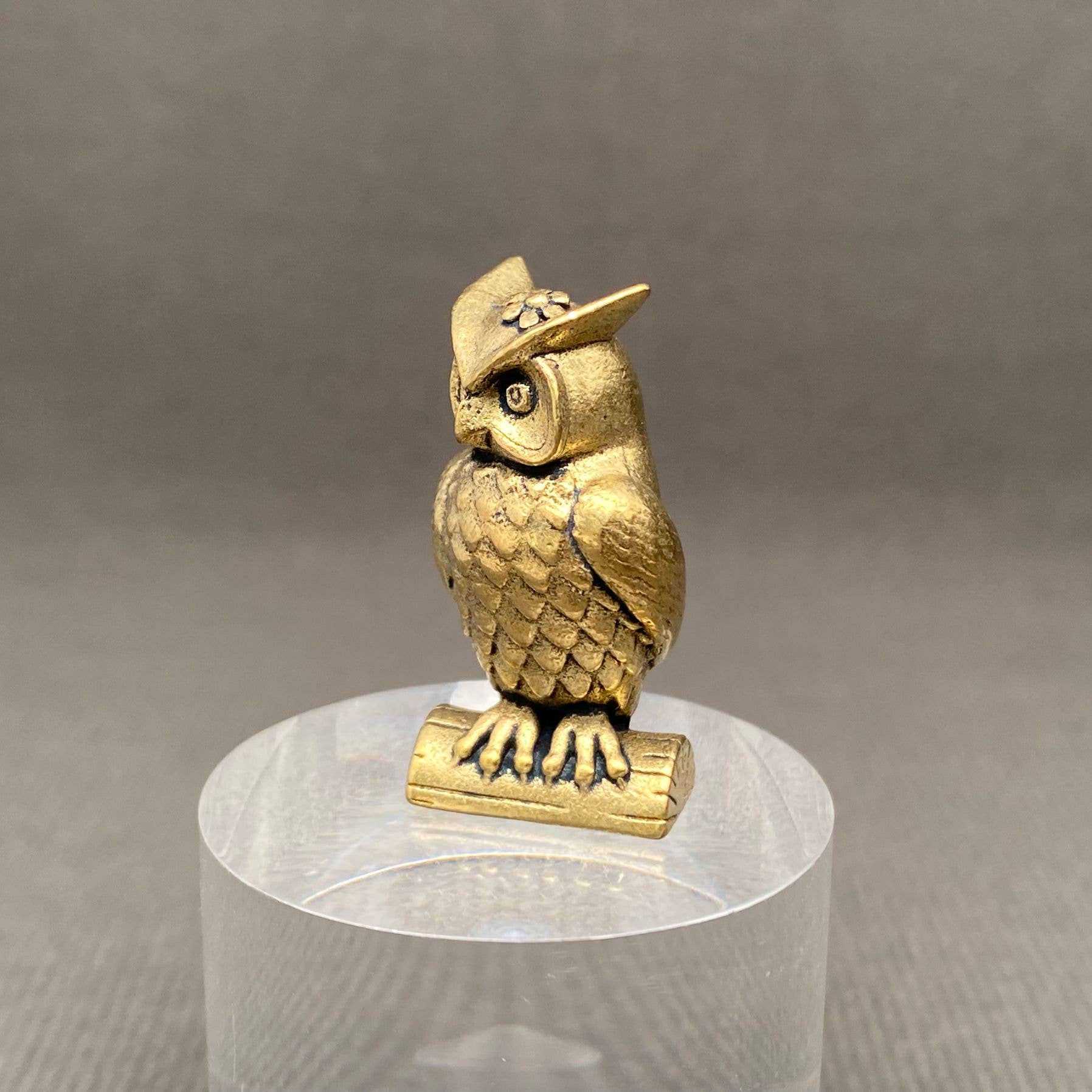 Wise Owl | Brass Figurine - Spiral Circle
