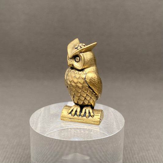 Wise Owl | Brass Figurine - Spiral Circle