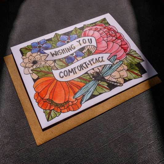 Wishing You Comfort And Peace Card - Spiral Circle