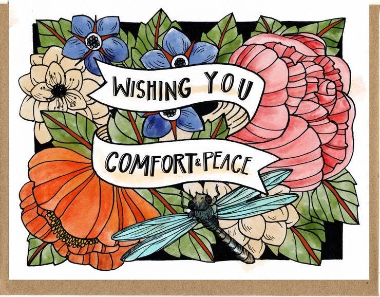 Wishing You Comfort And Peace Card - Spiral Circle