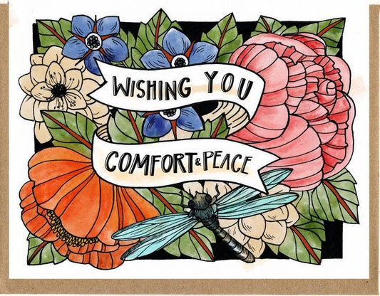 Wishing You Comfort And Peace Card - Spiral Circle