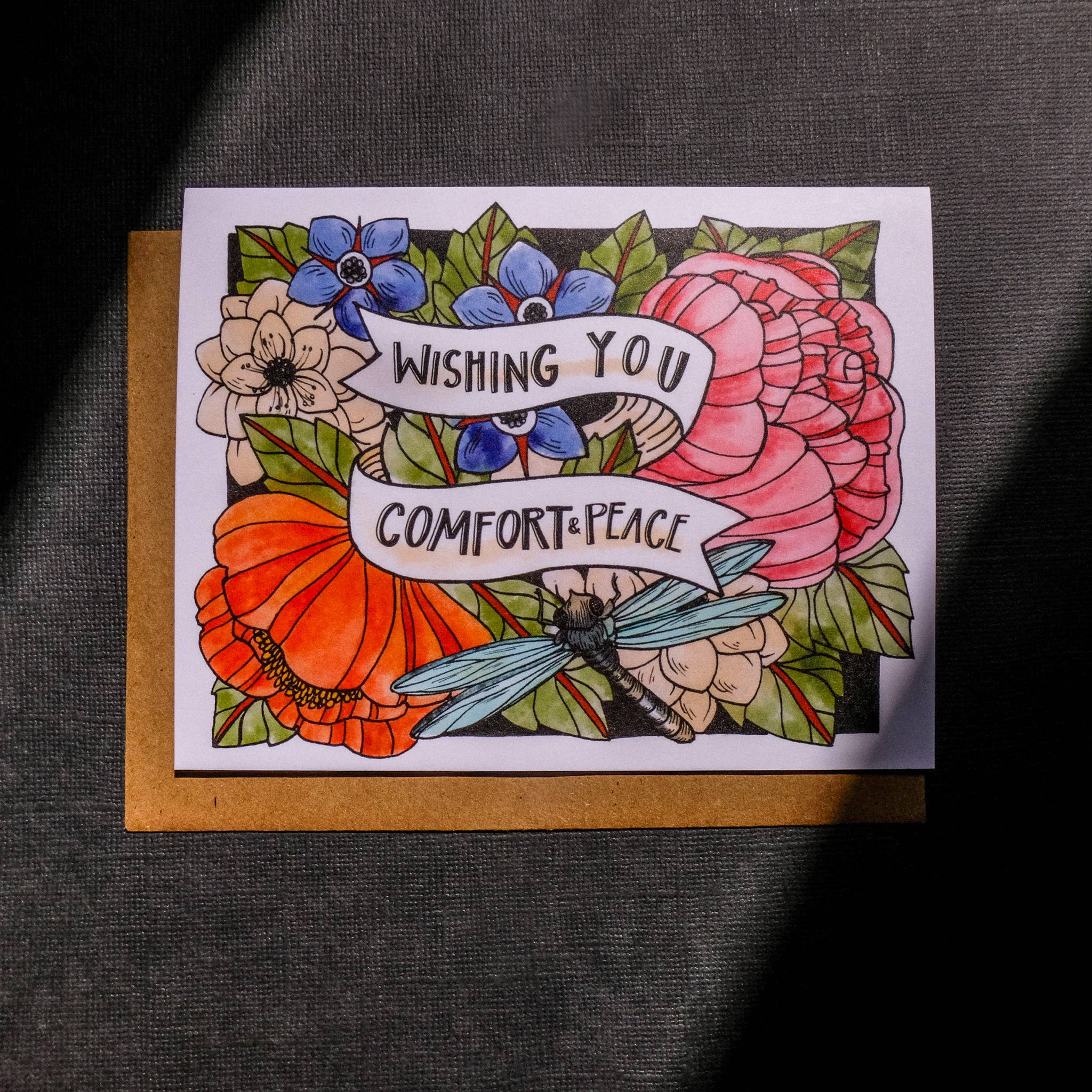 Wishing You Comfort And Peace Card - Spiral Circle