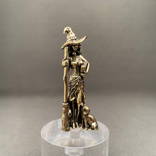 Witch at the Ready | Brass Figurine - Spiral Circle