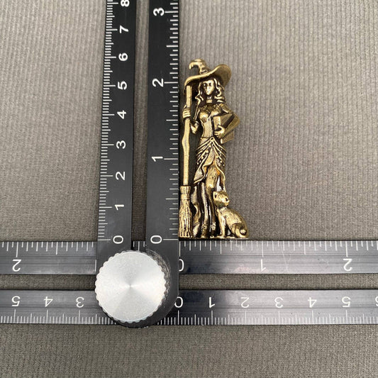 Witch at the Ready | Brass Figurine - Spiral Circle