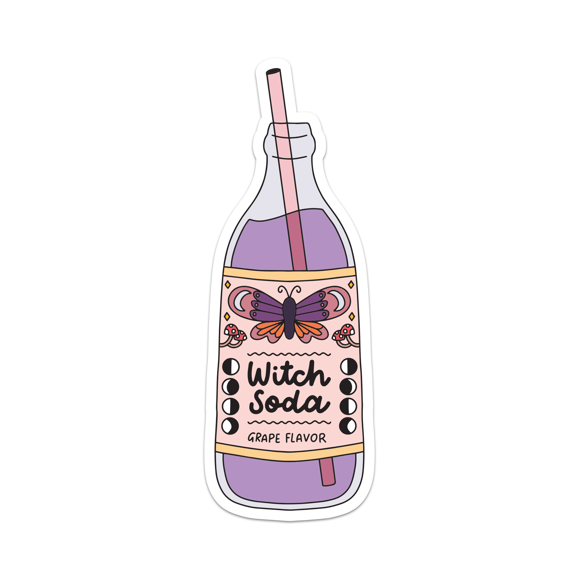 Witch Soda Vinyl Sticker - Spiral Circle