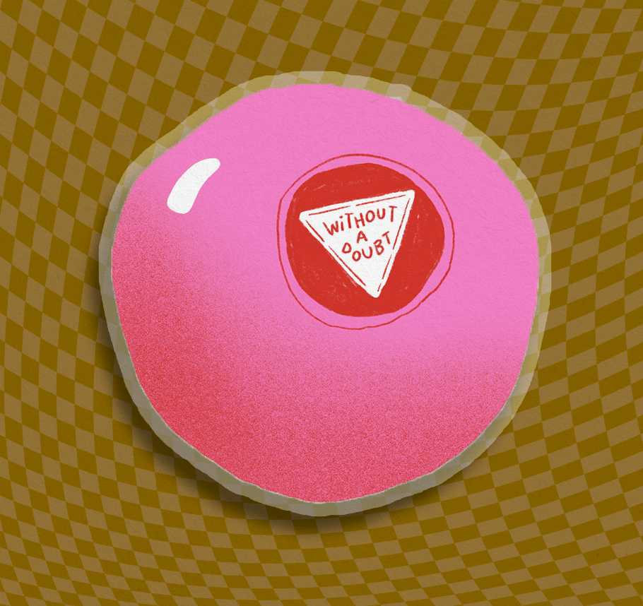 Without a Doubt Magic 8 Ball Vinyl Clear Sticker - Spiral Circle