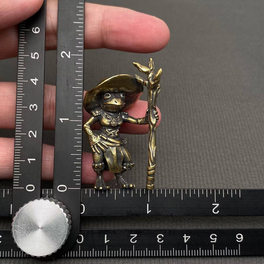 Wizard Frog | Brass Figurine - Spiral Circle