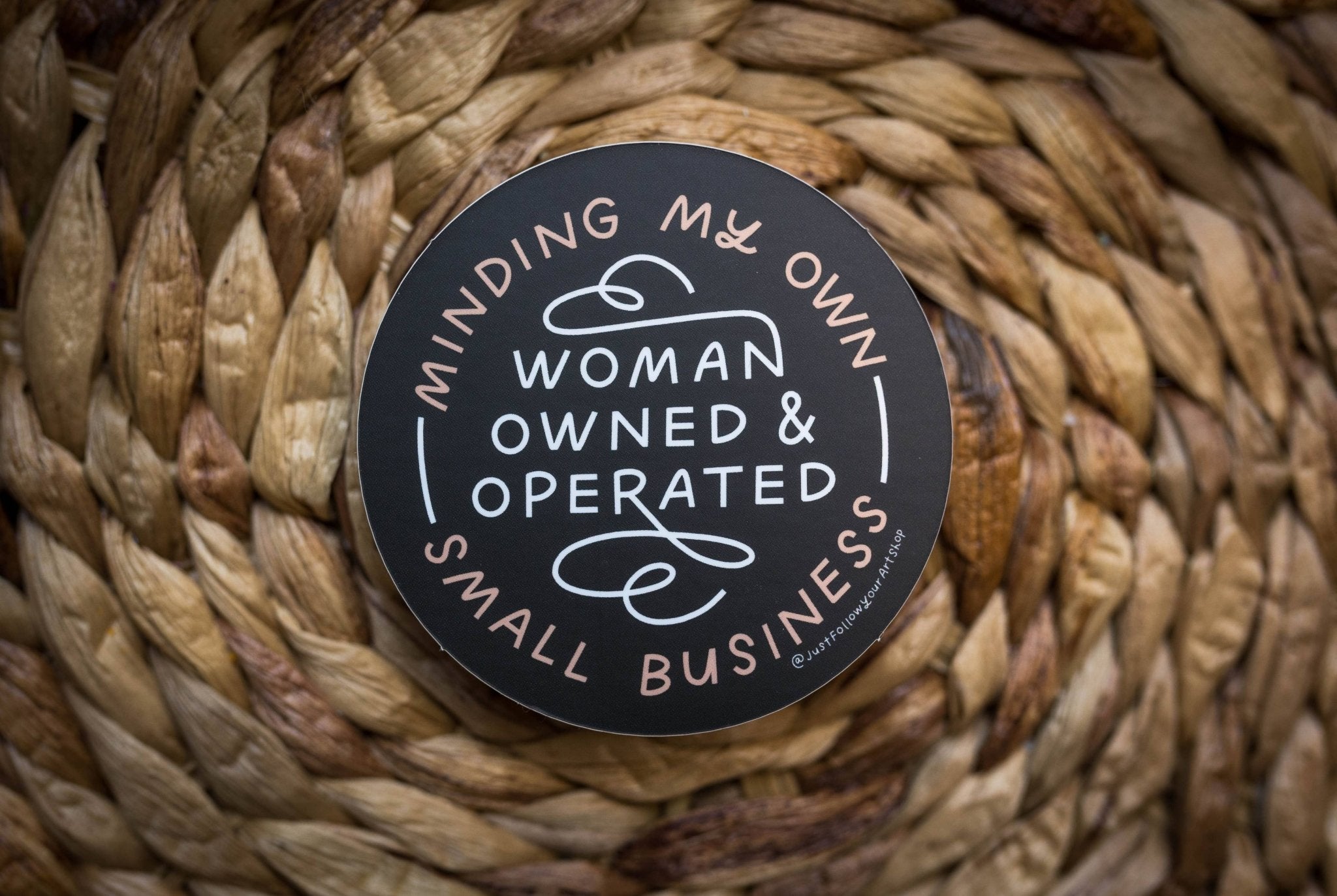 Woman Owned Sticker - Spiral Circle