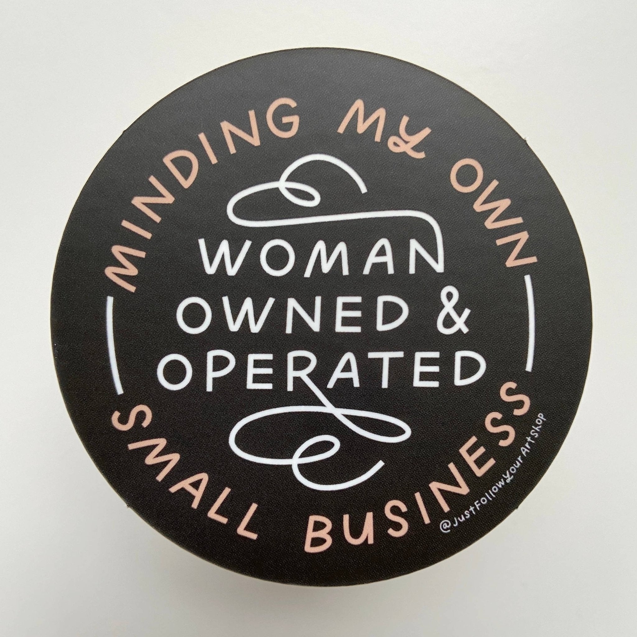 Woman Owned Sticker - Spiral Circle