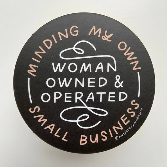 Woman Owned Sticker - Spiral Circle