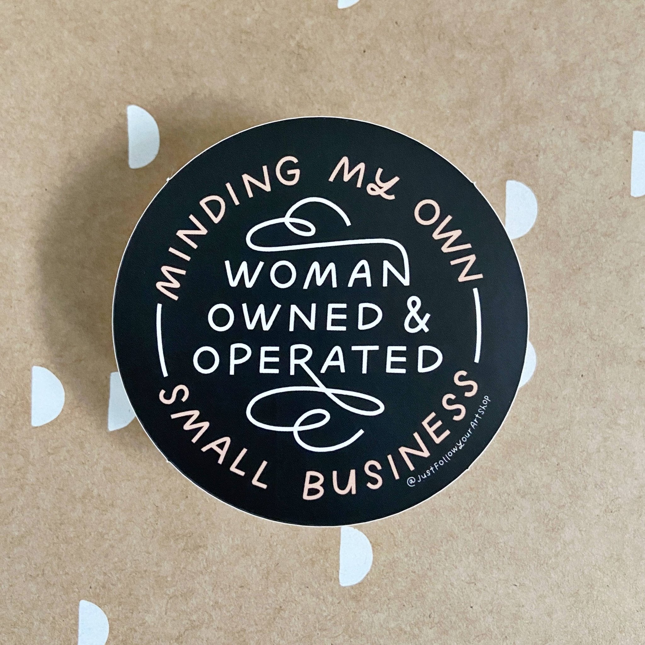 Woman Owned Sticker - Spiral Circle