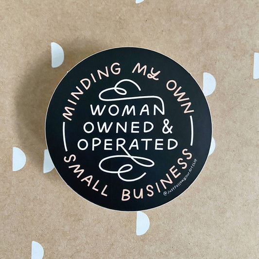 Woman Owned Sticker - Spiral Circle