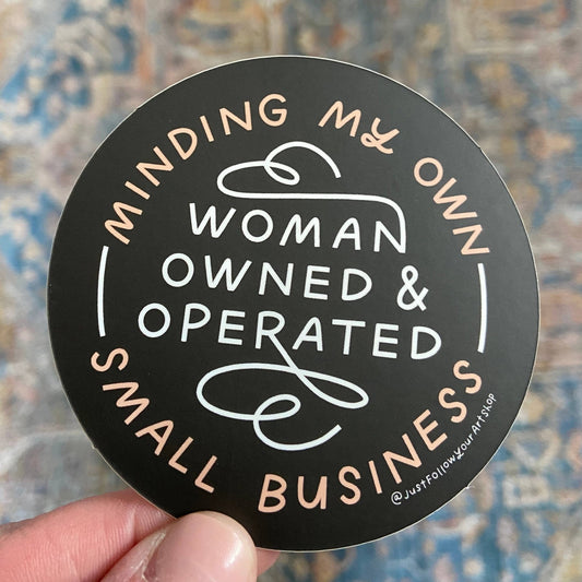 Woman Owned Sticker - Spiral Circle