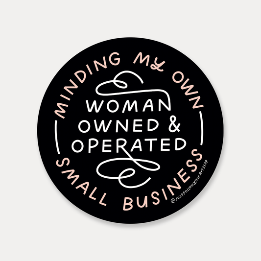 Woman Owned Sticker - Spiral Circle
